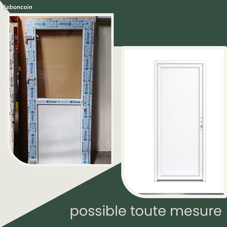 Porte de service PVC/ALU vitrée ouvrant droit