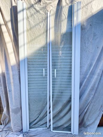 Porte douche battante verre et alu