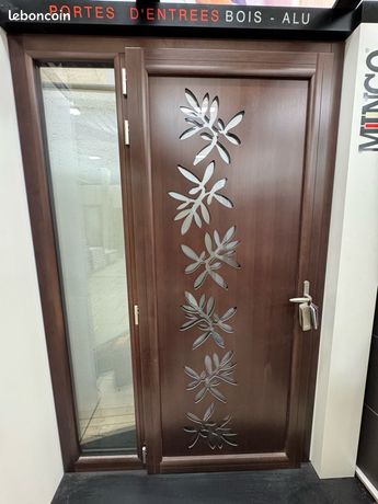 Porte entrée mixte bois alu