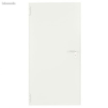 Porte Métallique Industrielle De Service Isolée Réversible L1000 X H2050 RAL 9010