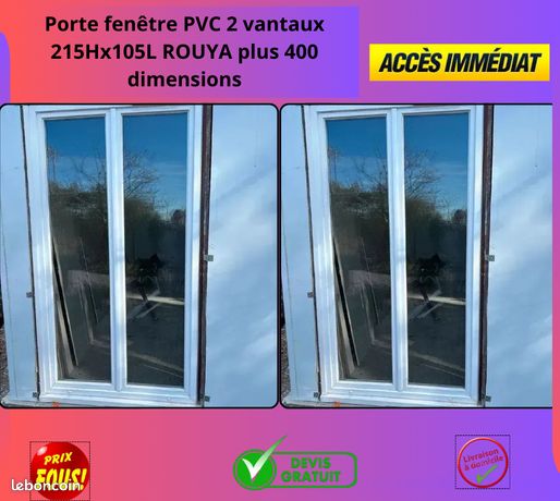 Porte fenêtre 2 vantaux PVC : grand