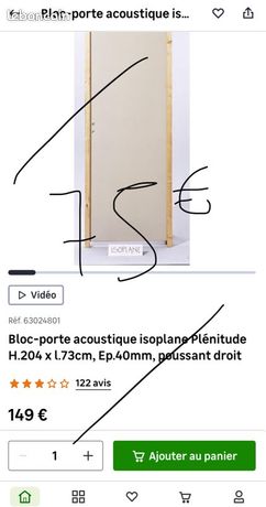 Portes acoustique plénitude 6 droite et 1 gch