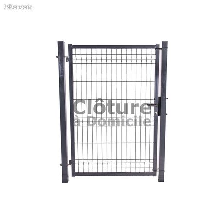 Portillon acier grillagé galvanisé laqué gamme pro 7016 ou 6005 occultable