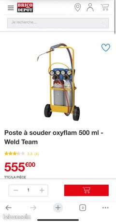 Poste à souder oxyflam 500 ml Weld Team