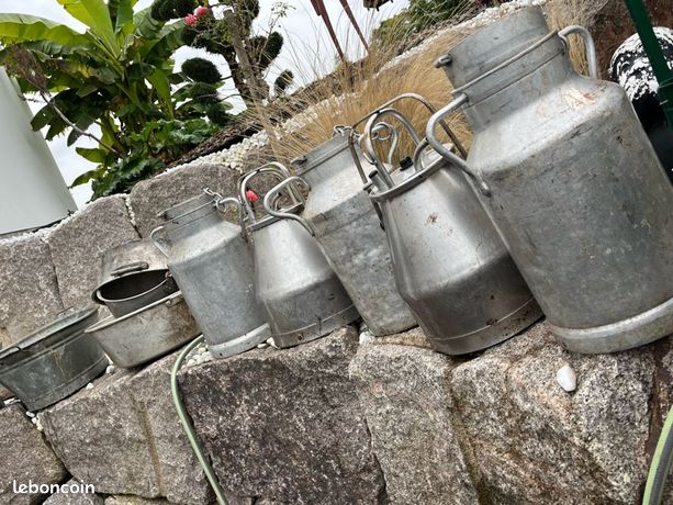 Pot à lait alu et pot à traire inox