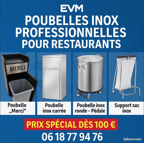 Poubelles Inox Professionnelles pour Restaurants – Prix Spécial dès 100