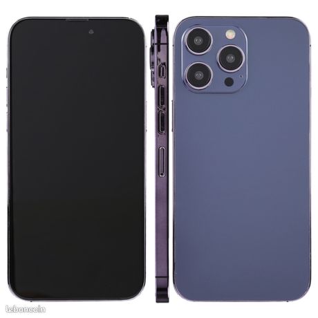 Pour iPhone 14 Pro, écran noir, faux modèle d'affichage factice non fonctionnel (violet foncé)