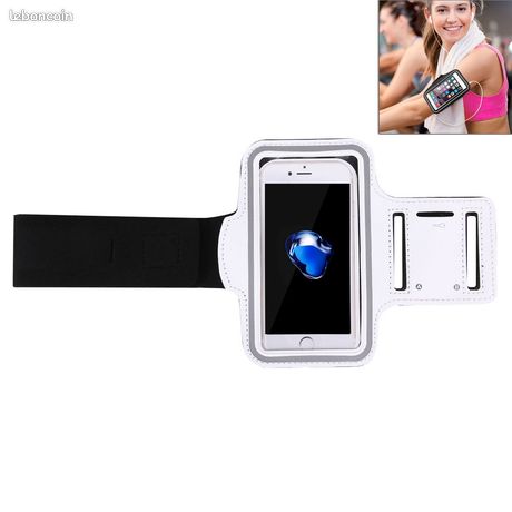 Pour iPhone 8 Plus & 7 Plus Brassard de sport avec poche à clé (blanc)