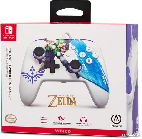 PowerA Manette filaire améliorée pour Nintendo Switch Switch OLED et Nintendo Switch Lite manette de jeu manette filaire ZeldaMaster Sword Attack