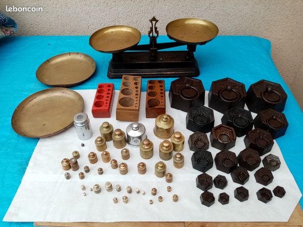 PREPARER VOTRE COMMANDE ET RECUPERER VOTRE Tout Petit et gros poids en laiton plus plateau boite DE POIDS TARE POIDS FONTE ANNEAU boite bois BALANCE ROBERVAL