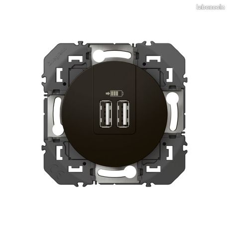 Prise double USB noire Dooxie Legrand