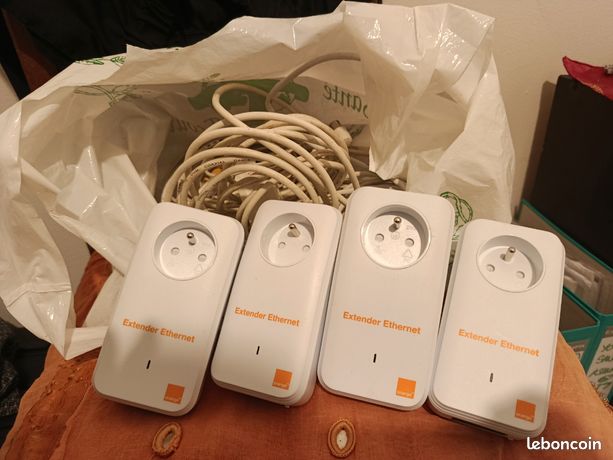 Prise CPL ethernet orange