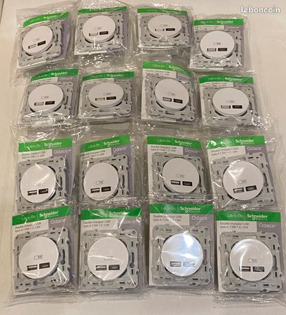 Prises Double USB C+A "SCHNEIDER"