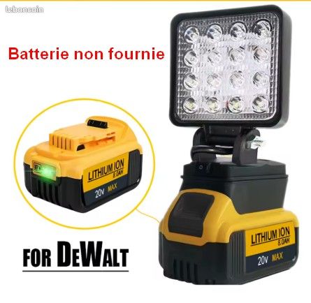 Prix cassé Projecteur 16 LED pour batteries DeWalt 18V