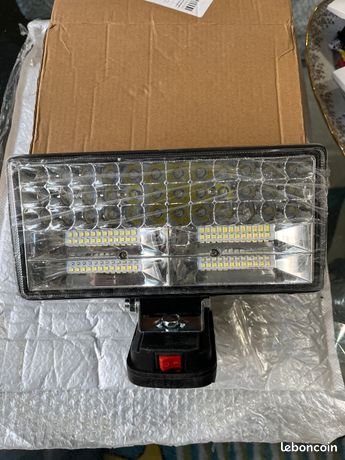 Projecteurs LED portables sans fil adapté batterie Dewalt outil d'urgence batterie 18V travail nuit plein air pêche atelier garage chantier bâtiment plomberie électricité 2cm