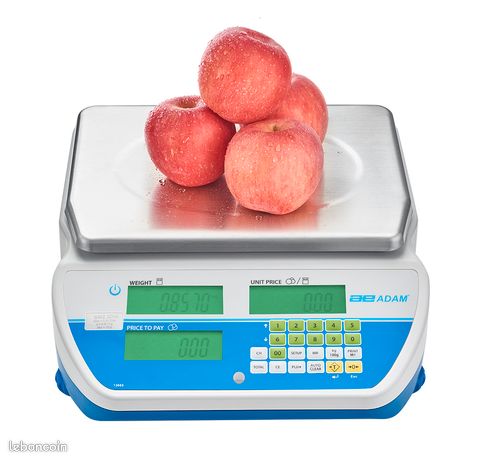 PROMO - Balance de marché poids prix - avec vignette verte et carnet + batterie interne