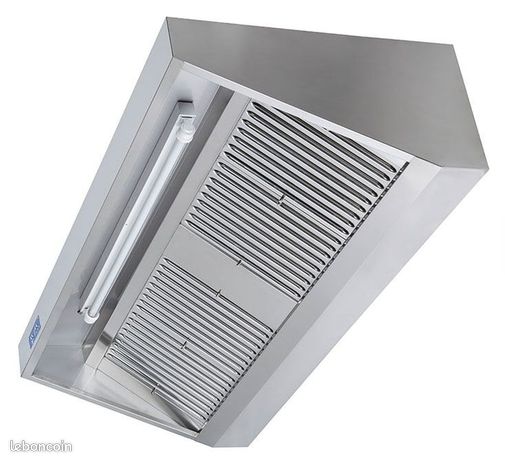 HOTTE DYNAMIQUE COMPLÈTE Longueur 1000 1500 2000 2500 et 3000 mm Essentielle pour Fast-foods Restaurants Sandwicheries Kebab Pizzerias Food Trucks Brasseries Cantines et Hôtels
