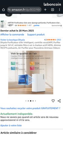 Purificateur d'air a filtre