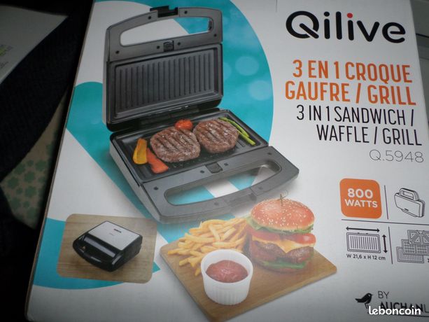 Qilive 3in1 croque-gaufre-grill