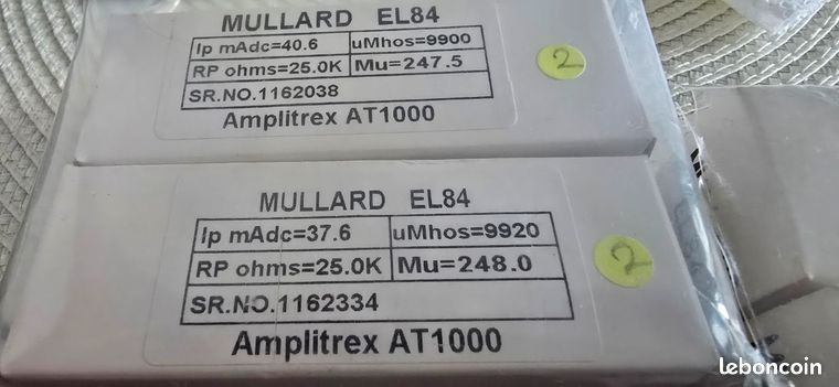 Quad tubes Mullard Bva EL84 années 60 Made in Blackburn Great Britain
