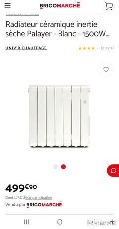 Radiateur céramique palayer 1250w