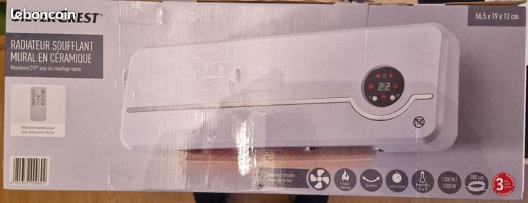 RADIATEUR SOUFFLANT MURAL en céramique LIDL NEUF ventilateur chauffage garantie