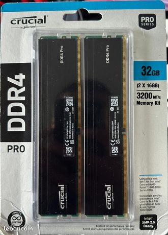 Ram Crucial Pro 64GB Kit 32GBx2 DDR4-3200 UDIMM
