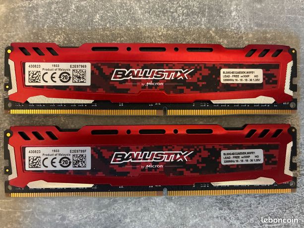Ram ddr4 crucial ballistix 2x8go 16go 3200mhz