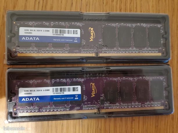 RAM ADATA 2Go DDR2 PC2-6400 (800MHz) barrette memoire pc2 6400 2gb dimm PC de bureau fixe 4go 4gb 2x2go 2x2gb
