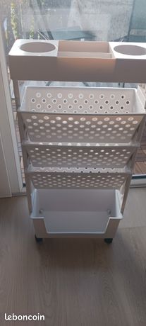 Range cahiers scolaire desserte blanche