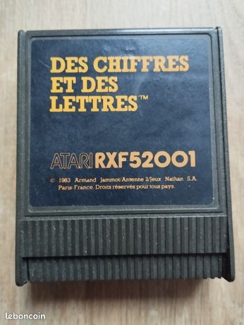 RARE - Jeu atari des chiffres et des lettres Cartouche RXF52001