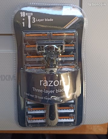 Rasoir à trois couches pour hommes rasoir réutilisable 19 têtes
