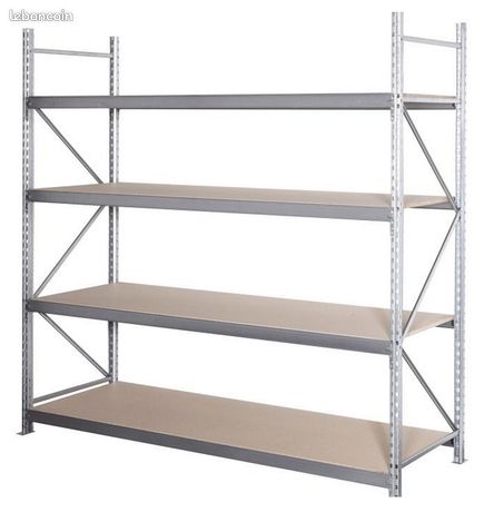 Rayonnage mi-lourd – jusqu’à 800 kg par niveau – Plusieurs dimensions disponibles