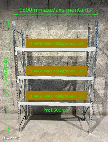 Rayonnage PICKING mi-lourd galvanisé HT 2250 mm