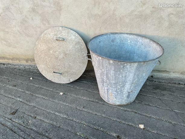 Récipient conique en acier gal avec anses