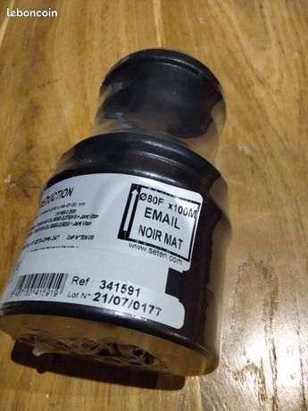 Réduction conduit poele 80/100mm noir mat