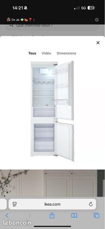 Réfrégirateur Congélateur encastrable IkEA