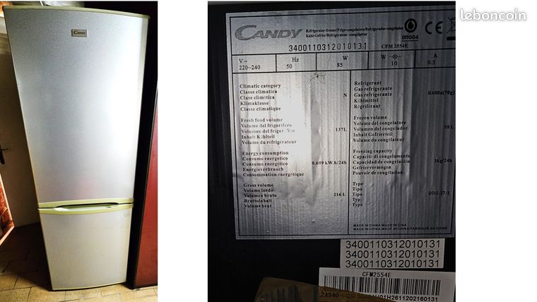 REFRIGERATEUR CONGELATEUR CANDY -jo