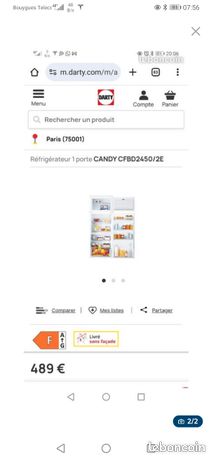 Réfrigérateur encastrable Candy