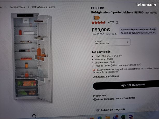 Refrigerateur Liebherr 1 porte