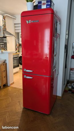 Réfrigérateur vintage combiné 249 L ROUGE Style rétro