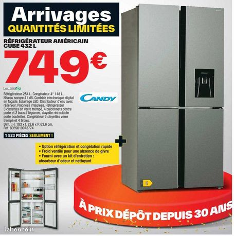 Réfrigérateur américain dans son emballage candy