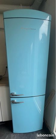 Réfrigérateur congélateur « vintage » bleu