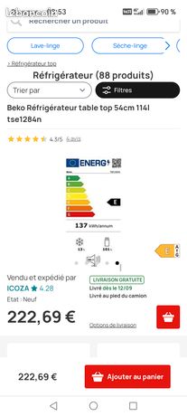 Refrigerateur table froid Statique BEKO TSE1284N -largeur 54 x hauteur 84 cm