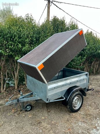 Remorque basculante 500 kg capot alu/bois renforcé type Norauto 51 Erde Trigano Lider