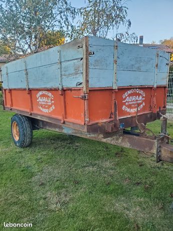 Remorque benne hydraulique 5 tonnes à ridelles amovible Auran