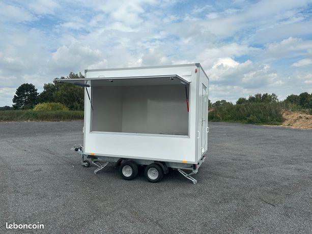 Remorque commerce ambulant Food trucks street food snack magasin boutique mobile pizza crêpes burger bar kiosque mobile restauration rapide aménagée marchés charcutier traiteur 2 essieux
