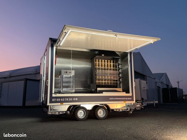 Remorque Rôtisserie Professionnelle – 3M00 x 2M03 x 2M20 – PTAC 2000 Kg