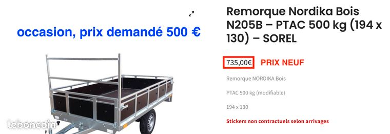 Remorque Sorel à vendre