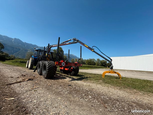 Remorque Forestière Pro fb90d 11.5 Tonnes de PTAC + Grue Télescopique 6,9m homologuée route